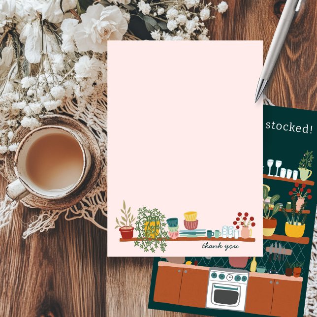 Cartão De Agradecimento STOCK THE KITCHEN Bridal Shower CUSTOM Cute (STOCK THE KITCHEN Bridal Shower CUSTOM Cute Thank You Card
)