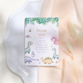 Cartão De Agradecimento Stomp, Chomp & Roar Dinosaur Boys Birthday Party