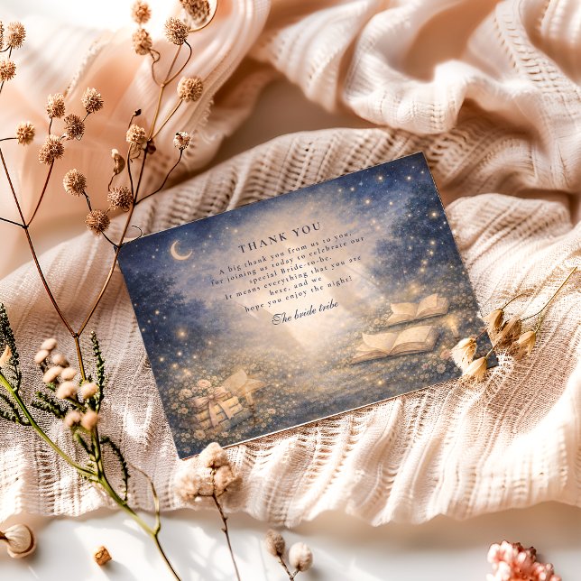 Cartão De Agradecimento Storybook A New Chapter Bridal Shower (Criador carregado)