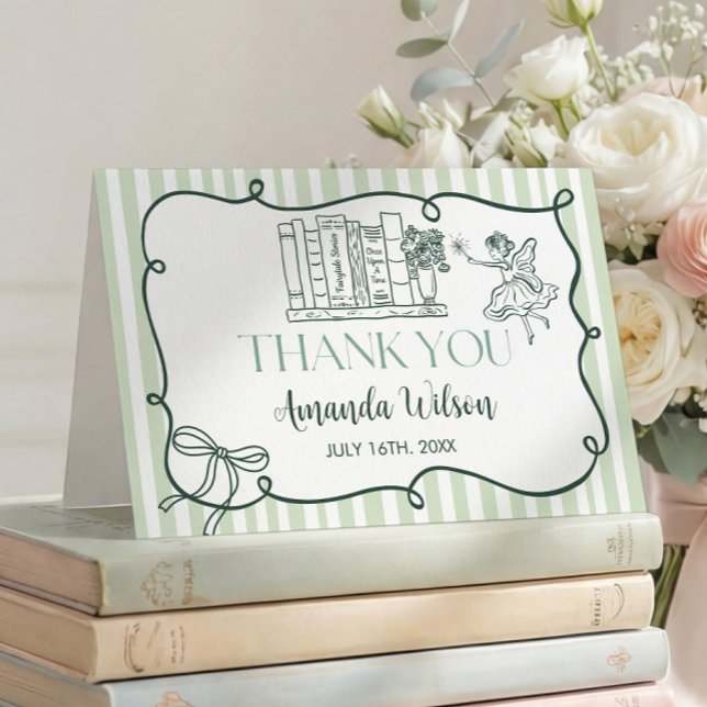 Cartão de Agradecimento Storybook Green (Criador carregado)