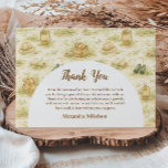 Cartão De Agradecimento Storybook Safari Wild One First Birthday<br><div class="desc">A soft and charming safari-themed design featuring gentle watercolor animals surrounded by delicate wildflowers and botanical greenery. Sweet lions, giraffes, elephants, and zebras create a whimsical storybook scene in warm neutral tones of beige, cream, and soft sage. The elegant arch layout and botanical details give this design a timeless and...</div>