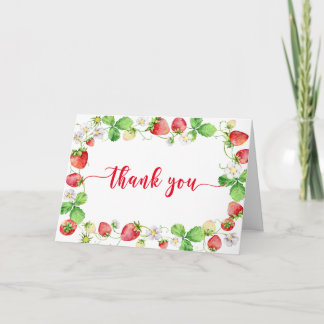 Cartão De Agradecimento Strawberry Baby Shower Thank You Card