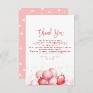 Cartão De Agradecimento Strawberry Balloons Chá de fraldas Pequeno Obrigad