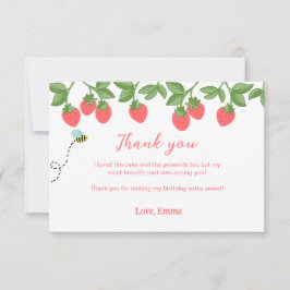 Cartão De Agradecimento Strawberry Birthday Thank you Note Card