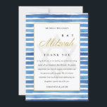 CARTÃO DE AGRADECIMENTO STRIPES DE ÁGUA DE INDIGO AZUL MITZVAH BAR BAT<br><div class="desc">Se precisar de mais alguma personalização,  por favor,  sinta-se à vontade para me enviar uma mensagem em yellowfebstudio@gmail.com.</div>