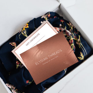 Cartão De Agradecimento Stylish Bronze Business Gift Certificate Card