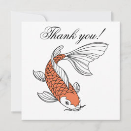 Cartão De Agradecimento Stylish Gold Fish Motif Personalized