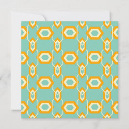Cartão De Agradecimento Stylized geometric pattern in bold orange hexagon