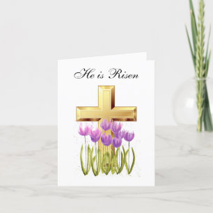 Cartão De Agradecimento Sua é Risen Watercolor Páscoa Floral