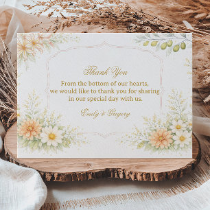 Cartão De Agradecimento Suave Apreciação Floral Elegante