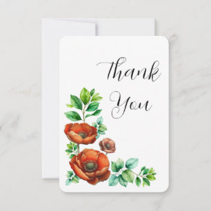 Cartão De Agradecimento Sublime Cápsulas Vermelhas de Aquarela no Estilo d