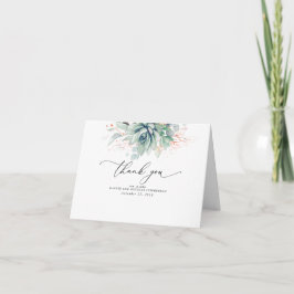 Cartão De Agradecimento Succulents Greenery Elegant Boho Casamento Obrigad