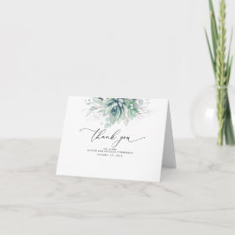 Cartão De Agradecimento Succulents Greenery Elegant Boho Casamento Obrigad