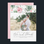 Cartão De Agradecimento Succulents Greenery Elegante Casamento Rosa Obriga<br><div class="desc">Flores cor d'água elegantes rosa e ouro suculenta obrigado de casamento verde você cartão com fotos</div>