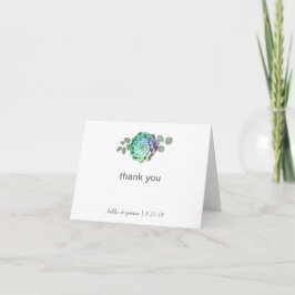Cartão De Agradecimento Succulents rústicos que Wedding o obrigado você