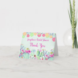 Cartão De Agradecimento Suculentas Cactus Lantern Chá de Noiva Obrigada