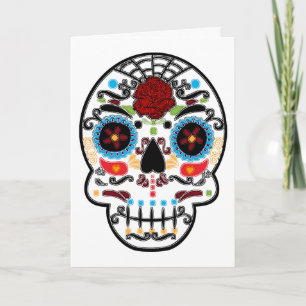Cartão De Agradecimento Sugar Skull Wedding Thank You Fold Card