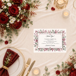 Cartão De Agradecimento Suite de Casamento Floral Romântico