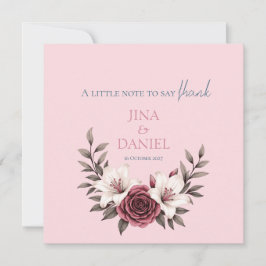 Cartão De Agradecimento Suíte De Casamento Floral Sofisticado (Rosa)