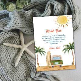 Cartão De Agradecimento Summer Boho Surf Beach Chá de fraldas