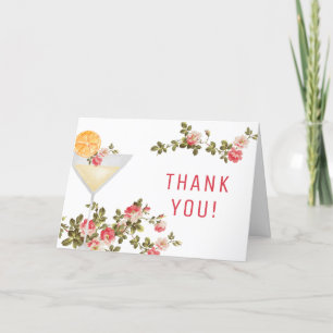 Cartão De Agradecimento Summer Floral Brunch Borracha Chá de fraldas de Ch