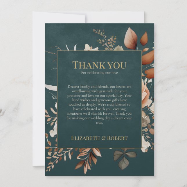 Cartão De Agradecimento Summer Forest Witch Teal Thank You Card (Frente)