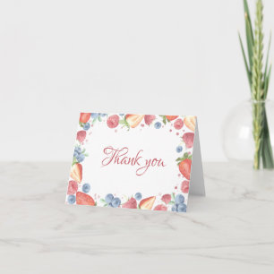 Cartão De Agradecimento Summer Sweet Berry Birthday