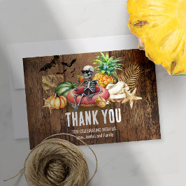 Cartão De Agradecimento Summerween Birthday Party Summer and Halloween