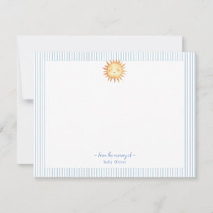 Cartão De Agradecimento Sun Baby Boy Blue - Cor-de-água - fronteira branca