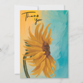Cartão De Agradecimento Sunflower Floral Thank You Card 