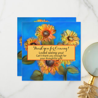 Cartão De Agradecimento Sunflower Original Art Casual