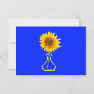 Cartão De Agradecimento Sunflower Power Sunflower e Vase