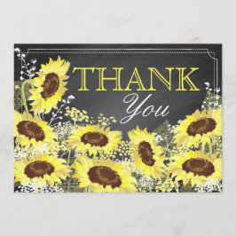 Cartão De Agradecimento Sunflower Rustic Modertic, Bronzeado Moderno, Obri