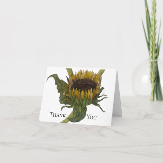 Cartão De Agradecimento Sunflower Watercolor Thank You Card