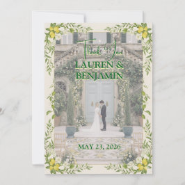 Cartão De Agradecimento Sunny Lemon Wedding Thank You Card