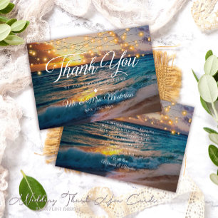 Cartão De Agradecimento Sunset Beach String Lights Summer
