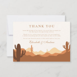 Cartão De Agradecimento Sunset Cactus Desert Wedding