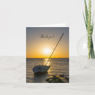 Cartão De Agradecimento Sunset Sailboat Navik Golfo Breze Obrigado