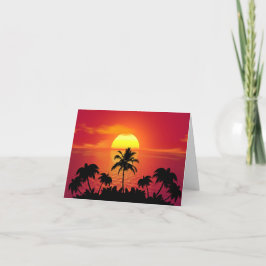 Cartão De Agradecimento Sunset tropical