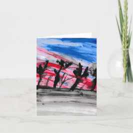 Cartão De Agradecimento Sunset Vermelho