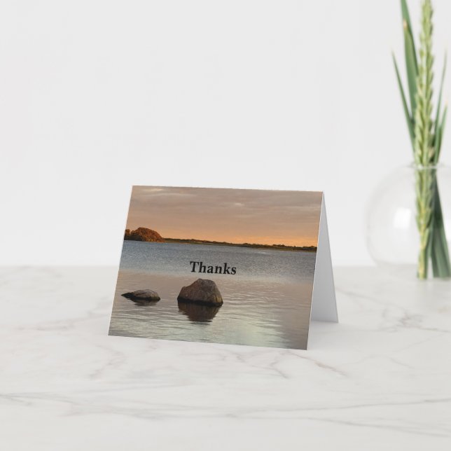 Cartão De Agradecimento Sunset Waterscape Thank You Note (Frente)