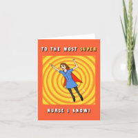 Super Enfermeira Obrigado/Cartão de Aniversário