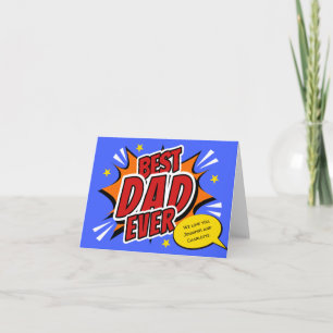 Cartão De Agradecimento Super-herói de HQ Melhor Pai de Todos os Tempos