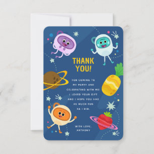 Cartão De Agradecimento Super Simples Espaço de Aniversário Bumble Numbs