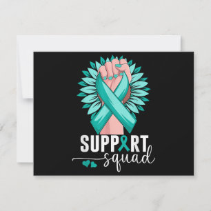 Cartão De Agradecimento Suporte a Teal e Whi de Sensibilização do Cancer C