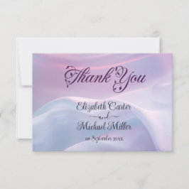 Cartão De Agradecimento Susurros de Seda: Ondas Sonhadoras Pastel Rosa Azu