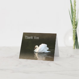 Cartão De Agradecimento Swan de Aquarela com Reflexão