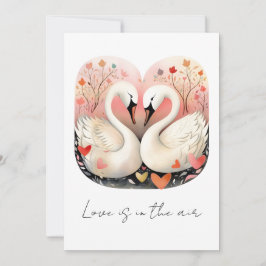 Cartão De Agradecimento Swan Love in the Heart of the Forest