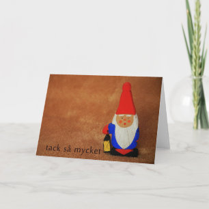 Cartão De Agradecimento Swedish Christmas Elf Thank You Card in Svensk