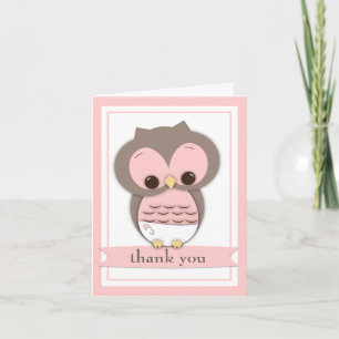 Cartão De Agradecimento Sweet Baby Owl Girl Thank You Card
